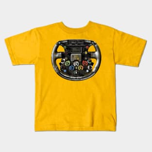 Retro F1 Steering Wheel Kids T-Shirt